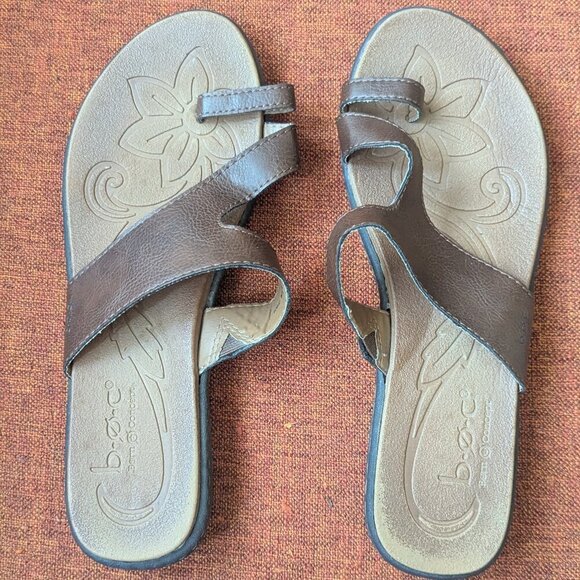 Born Concept Laurina Toe Loop Ring Thong Sandal Slide b.o.c. Brown Boho - Picture 4 of 7